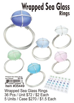 Wrapped Sea Glass Rings